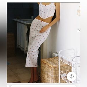 With Jean Dylan Skirt, Red Pointelle, XXS